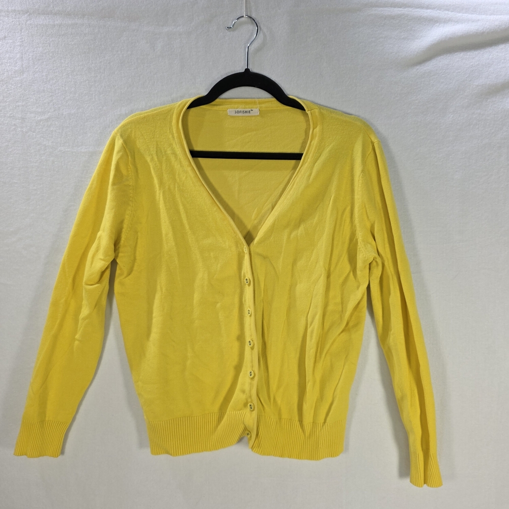 Womens Yellow Cardigan Size Large